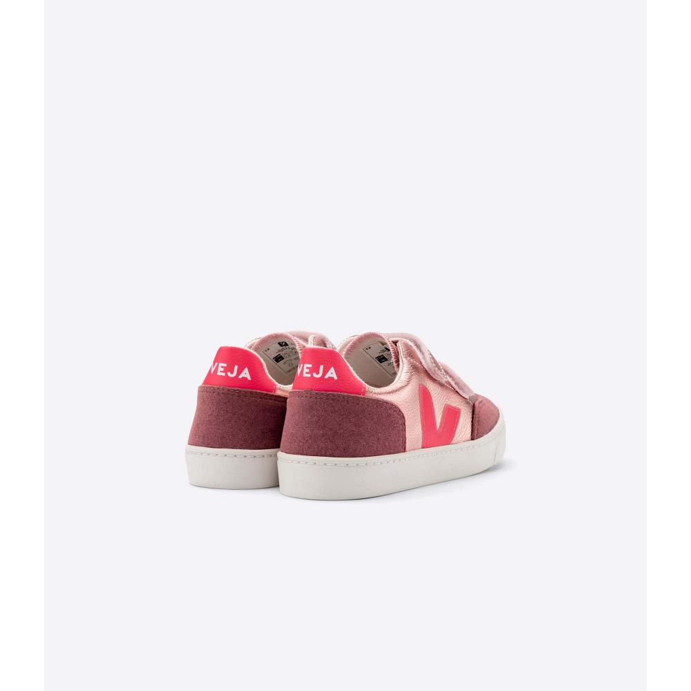 Veja V-12 CHROMEFREE Kids' Shoes Pink | NZ 747ZUT